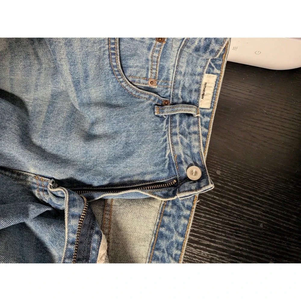 INTHERAW Wide Leg Jeans Light Wash Blue Cotton Denim Size‎ 3 Made in Korea